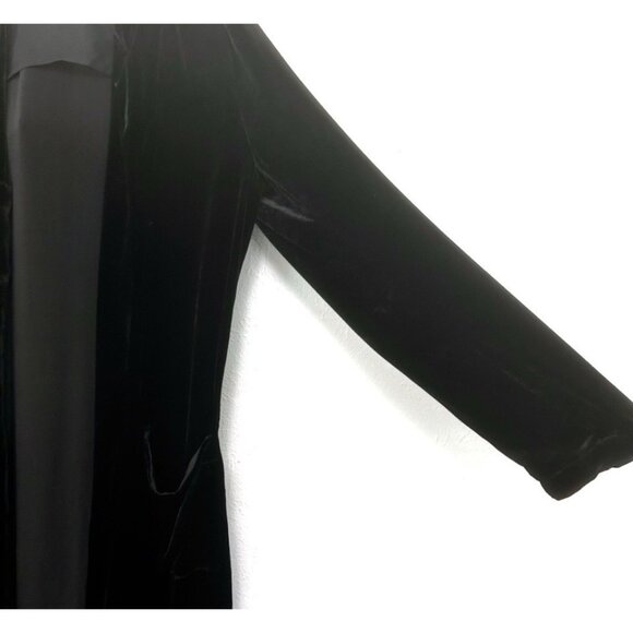 JOHNNY WAS 4 Love and Liberty Size S Black Velvet Duster Cardigan Top Open Front - Picture 6 of 12